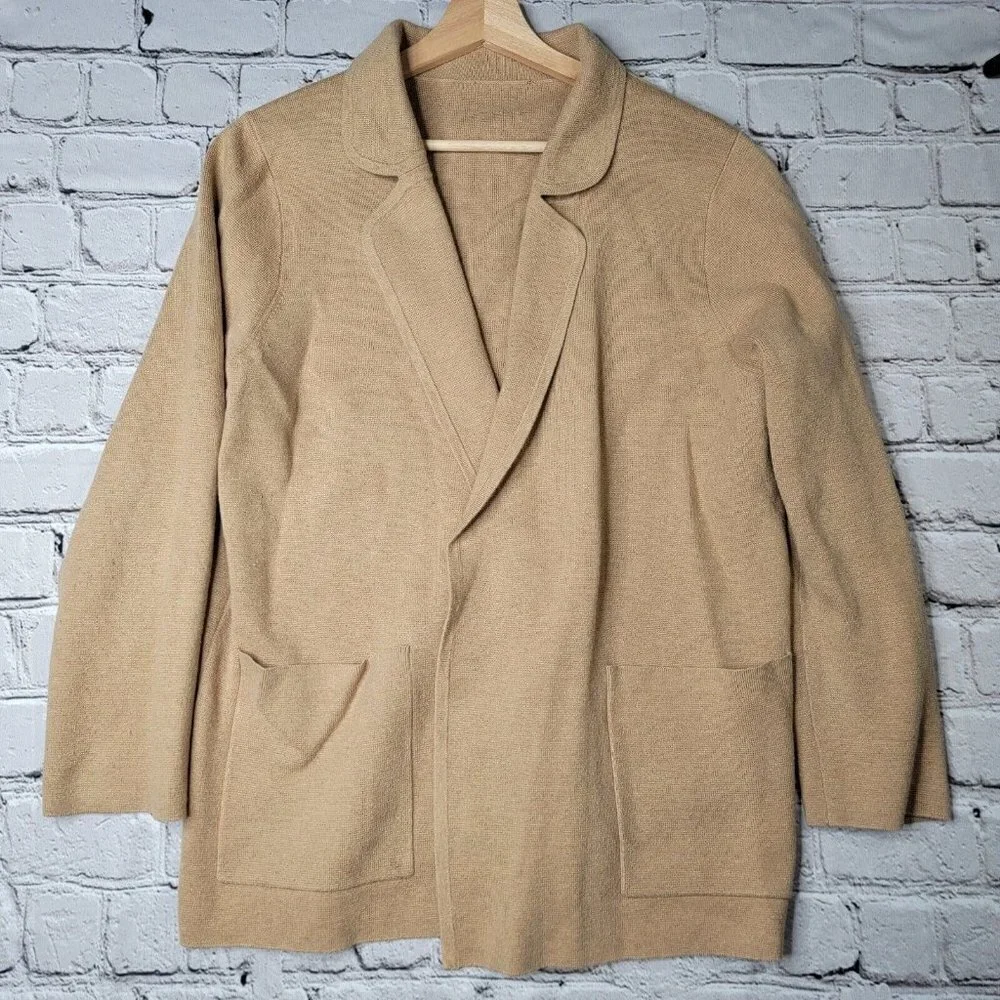 J Crew Eloise Sweater Blazer In Heather Khaki Merino Wool Blend Size‎ M/L?